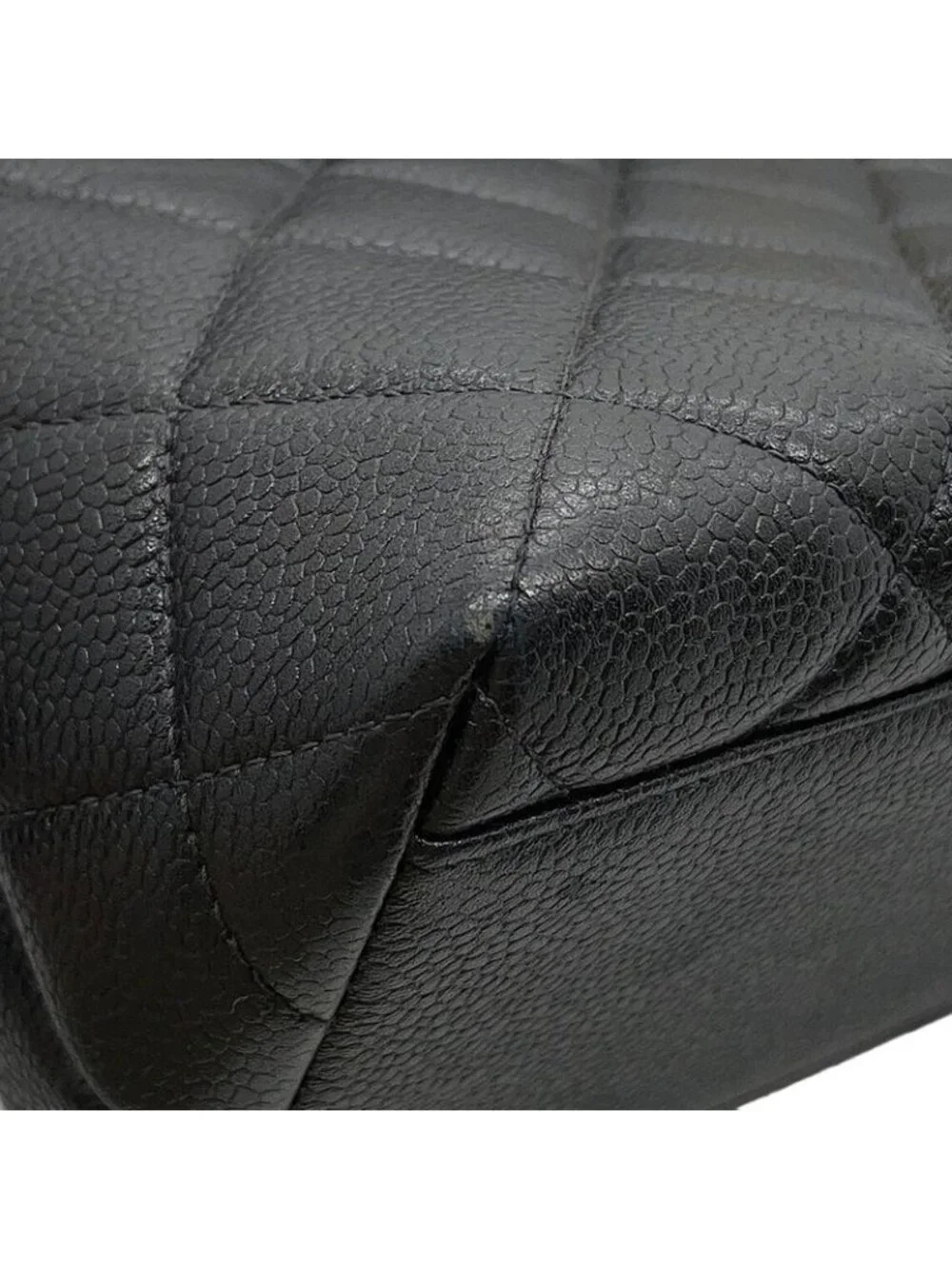 Chanel Handbag Quilted CC Logo Top Handle Caviar Leather Bag - Picture 7 of 10